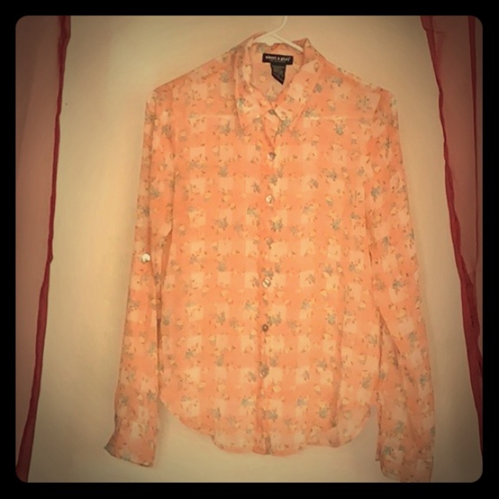 Gingham Floral Blouse